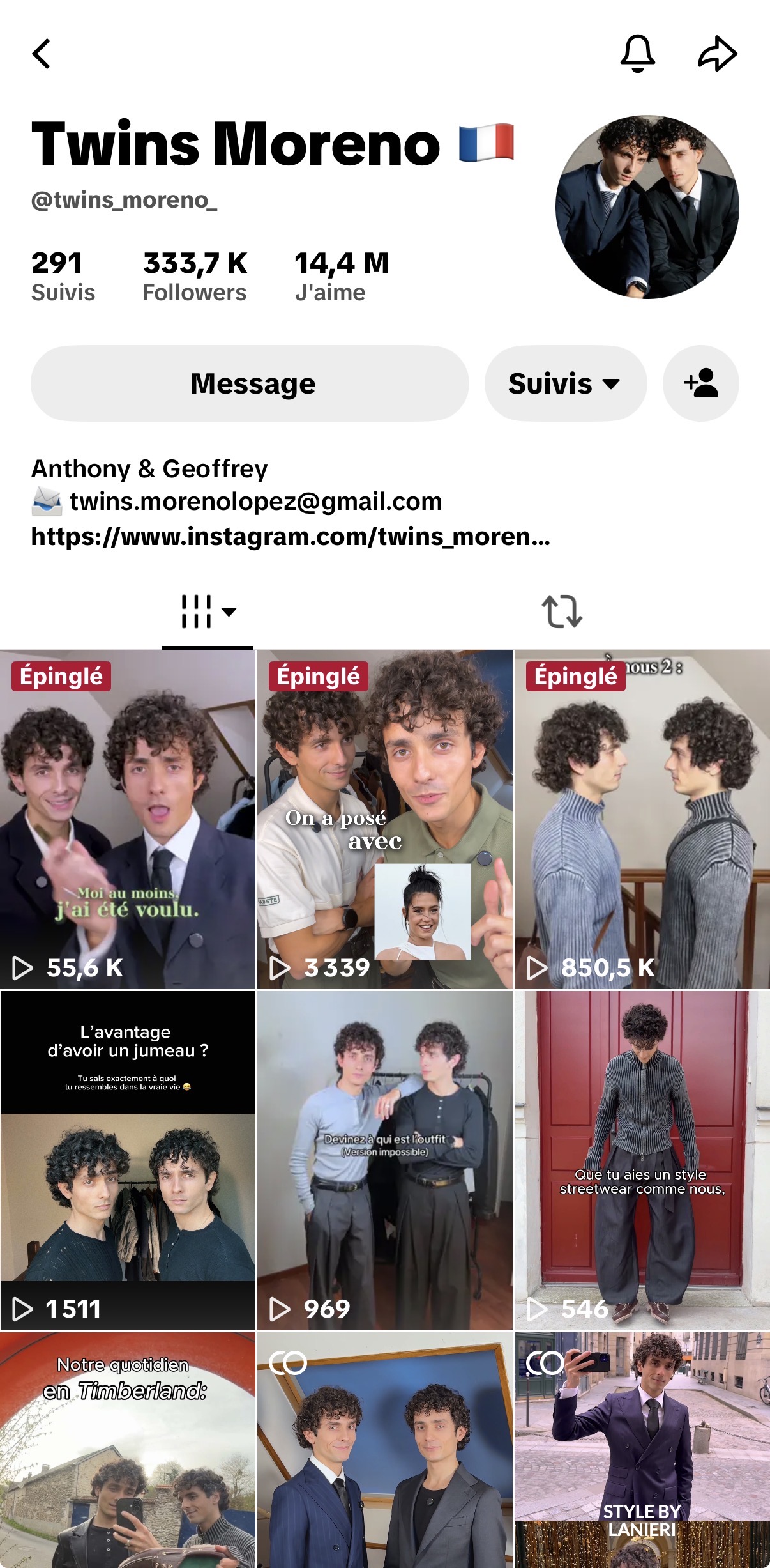 Compte TikTok twins.studio